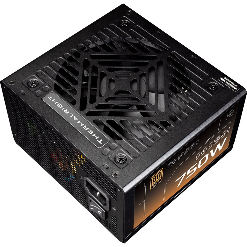 Блок питания 750W/ Power Supply Thermalright, 750W 80+ Gold (ATX, 3.1, PCIe 5.1, Full modular, 1x24(20+4)pin, 2xCPU 8(4+4)pin, 2xPCIe*2 8(6+2)pin, 1x12V-2x6, 8xSATA3, 3xMOLEX4pin, Active, 120x120mm, 150x140x86mm, APFC, OVP, UVP, SCP, OCP, OTP, OPP, black)