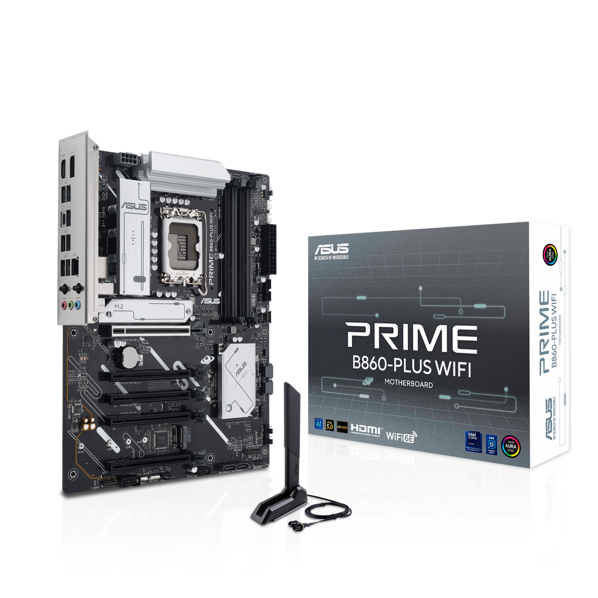 Материнская плата ASUS PRIME B860-PLUS WIFI, LGA 1851, Intel B860, 4xDDR5, 4xSATA, 2xM.2, 1xPCIe 5.0 x16, 4xPCIe 4.0 x16, 2xUSB-C, 4xUSB-A 3.2 Gen 1, 2xUSB-A 3.2 Gen 2, 1xHDMI, 1xDP, 1x2.5Gb LAN, 7.1, ATX