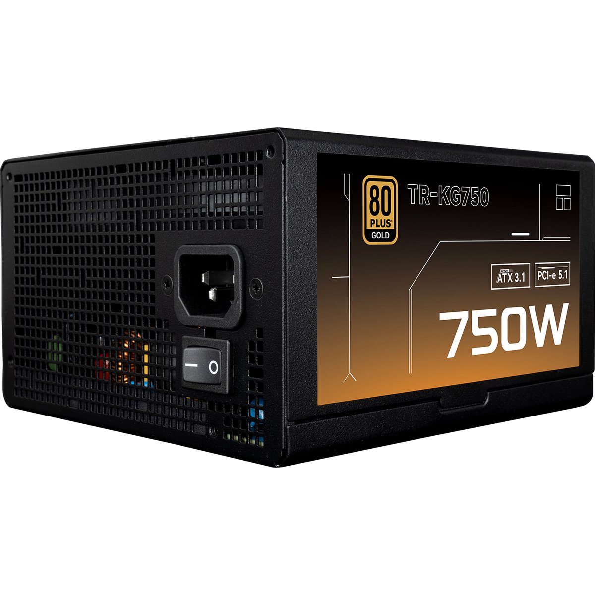 Блок питания 750W/ Power Supply Thermalright, 750W 80+ Gold (ATX, 3.1, PCIe 5.1, Full modular, 1x24(20+4)pin, 2xCPU 8(4+4)pin, 2xPCIe*2 8(6+2)pin, 1x12V-2x6, 8xSATA3, 3xMOLEX4pin, Active, 120x120mm, 150x140x86mm, APFC, OVP, UVP, SCP, OCP, OTP, OPP, black)