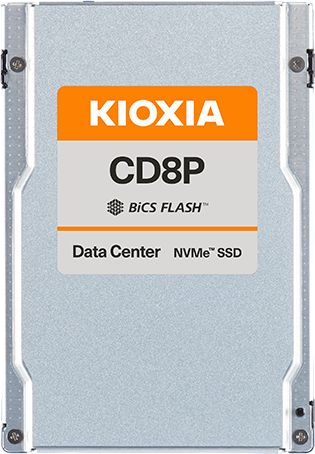 Серверный твердотельный накопитель/ KIOXIA SSD CD8P-V, 12800GB, U.2(2.5" 15mm), NVMe 2.0, PCIe 5.0 x4, TLC, R/W 12000/5500 MB/s, IOPs 2000K/400K, TBW 70080, DWPD 3 (12 мес.) SIE