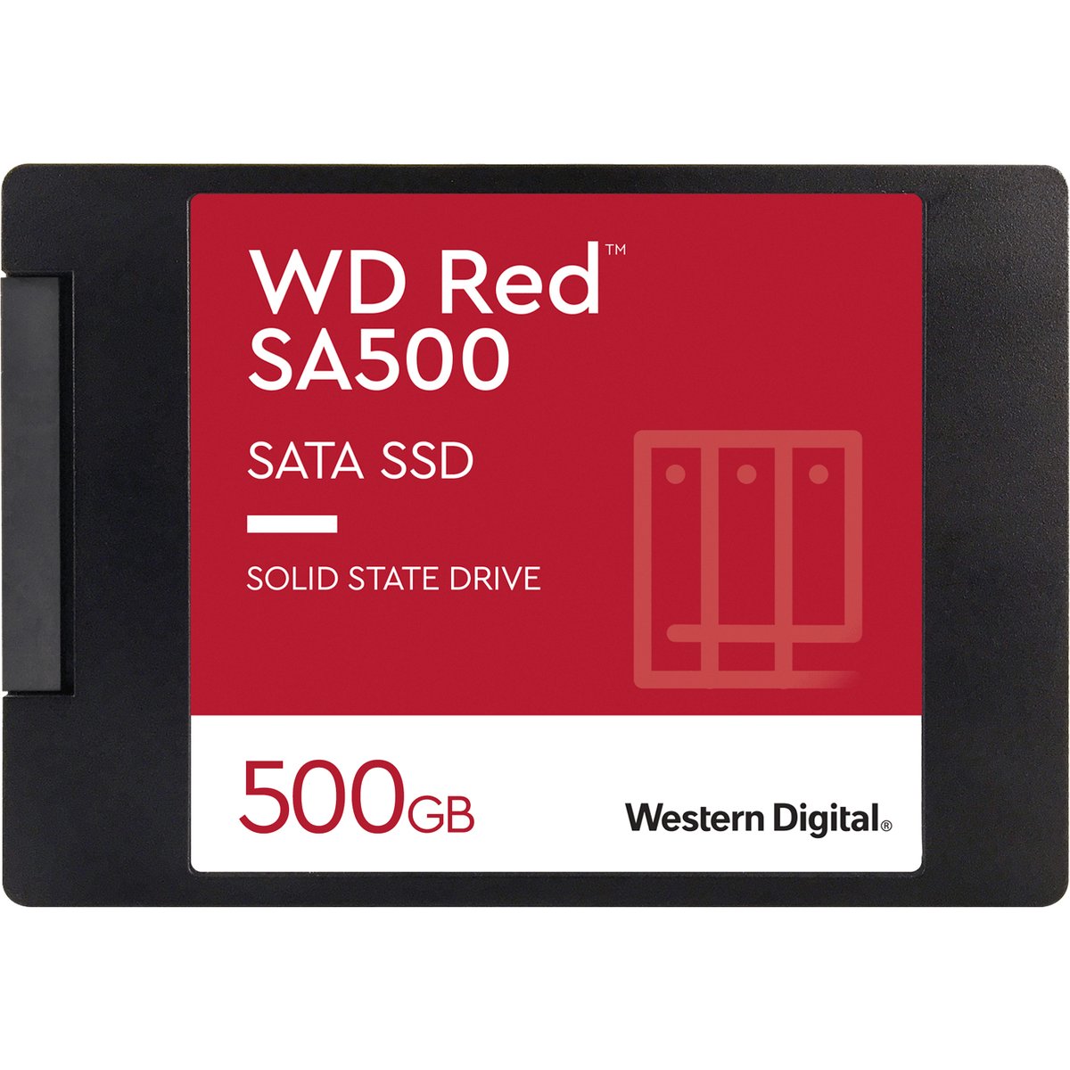 Твердотельные накопители/ WD SSD Red SA500 NAS, 500GB, 2.5" 7mm, SATA3, R/W 560/530MB/s, IOPs 95 000/85 000, DRAM buffer, TBW 350, DWPD 0.4 (12 мес.)
