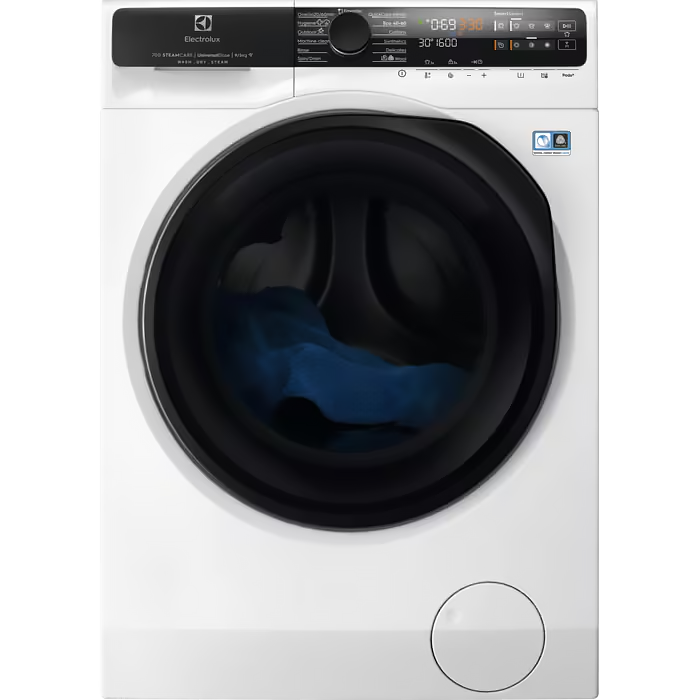 Стиральная машина ELECTROLUX/ 85x60x57.6, фронтальная загрузка, 9 кг, сушка 5 кг, отжим 1600 об/мин, большой цифровой ЖК дисплей, инверторный двигатель,панель управления на английском языке