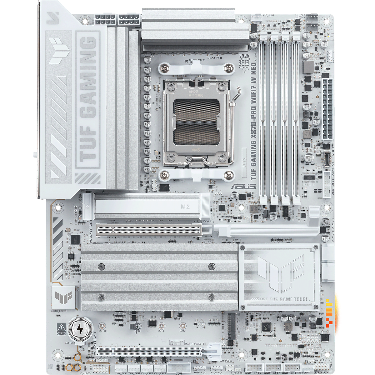 Материнская плата ASUS TUF GAMING X870-PRO WIFI7 W NEO, AM5, X870, 4*DDR5, 2*SATA, 4*M.2, 1*USB 2.0, 4*USB 3.2, 2*Type-C, 3*PCIx16HDMI, ATX; 90MB1NY0-M0EAY0