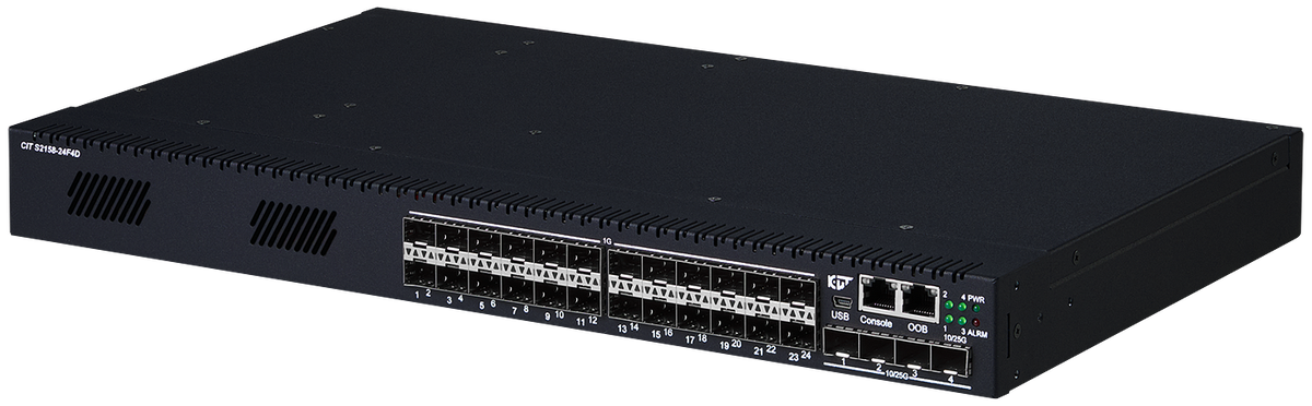 Коммутатор CIT CIT S2158-24T4D-N-AC-FR, L3, 24×1GbE, 4×10/25G SFP28, 1U