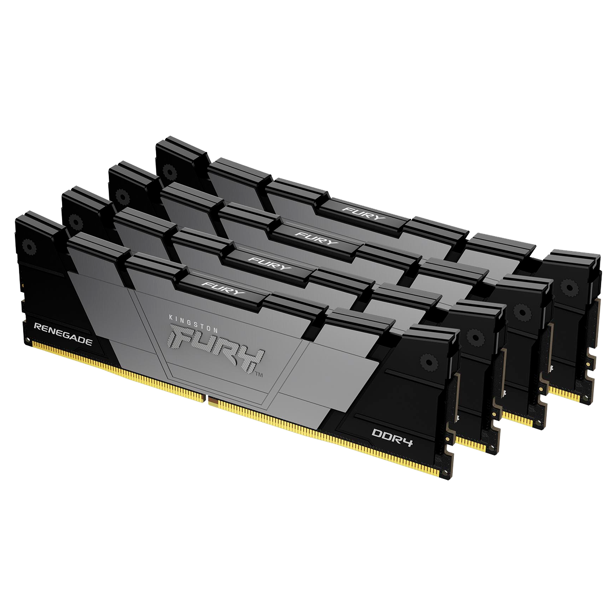 Оперативная память Kingston Fury Renegade, DDR4, 128Gb (4x32Gb), 3600MHz, CL18, радиатор, черный