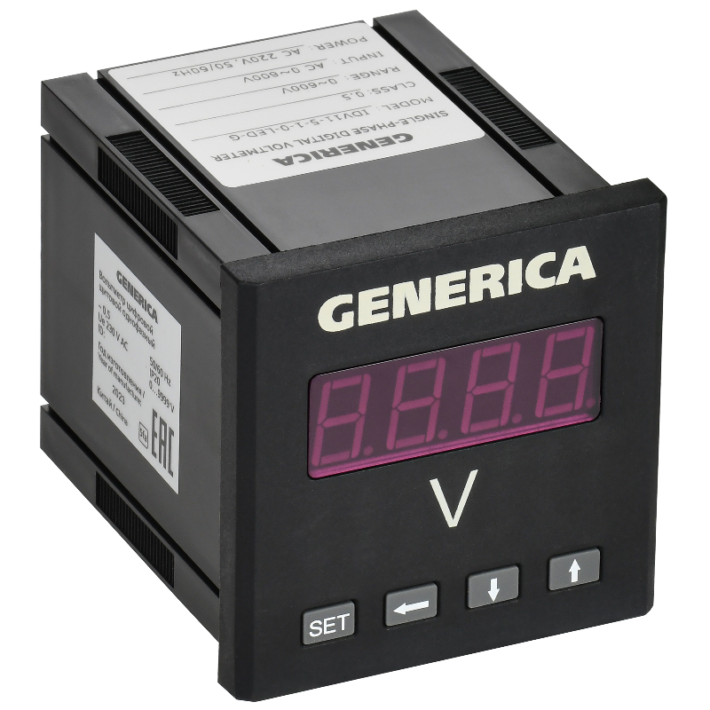 Вольтметр цифр. щит. 1-ф. 72х72 LED GENERICA
