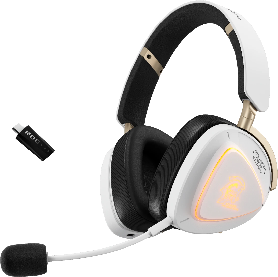 90YH04C0-BHUA10 Гарнитура ASUS ROG DELTA II-KJP/WHT, 2.4GHz, Bluetooth, 3.5mm, 315g,  20Hz~20kHz,  RGB  Lighting, White