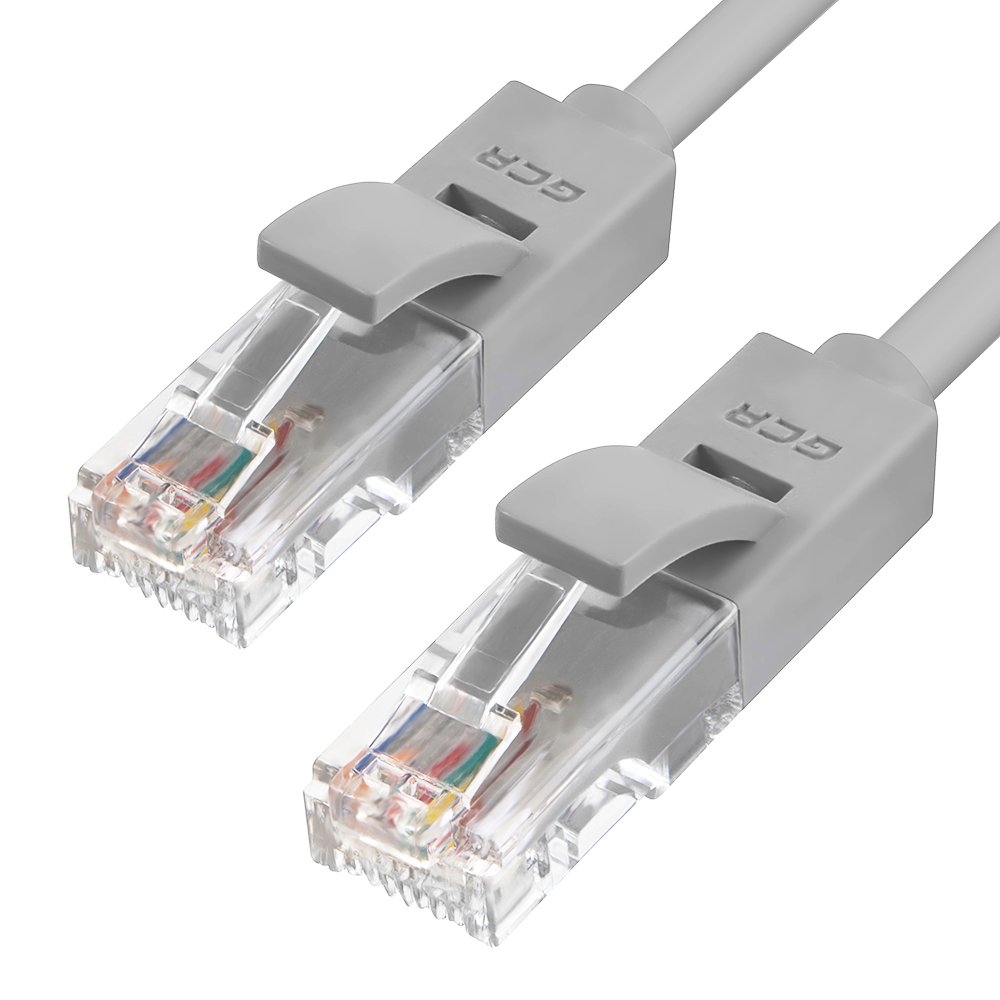 GCR Патч-корд прямой 0.7m UTP кат.5e, серый, 24 AWG, литой, ethernet high speed 1 Гбит/с, RJ45, T568B