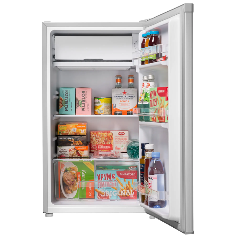 Холодильник Maunfeld/ Холодильник MAUNFELD MFF83SL, ВхШхГ 831х474х447 мм, стандартный компрессор, ручная разморозка, полезный объем 85 л, механическое управление, R600A, уровень шума 40 дБ, энергоэффективность А+, цвет серебряный