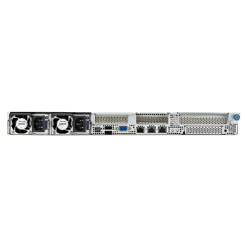 Серверная платформа/ ASUS RS501A-E12-RS4, 1U, 1x  SP5 (LGA 6096) 400W, 24x DIMM DDR5 6400/4800, 4x 3.5'' SATA/SAS, 2x M.2 SATA/NVME x4 22110, 3x PCIe x16+ 1x OCP3.0 x16, 1x 2-port 1GbE Intel I350 LAN, up to 2 single-slot GPU cards, 1+1 1600W