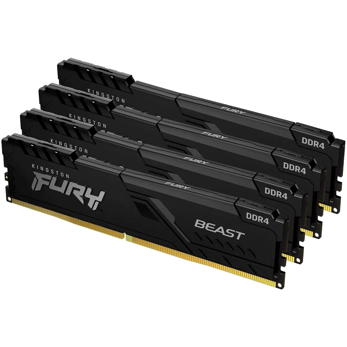 Память оперативная/ Kingston 128GB 3600MT/s DDR4 CL18 DIMM (Kit of 4) FURY Beast Black