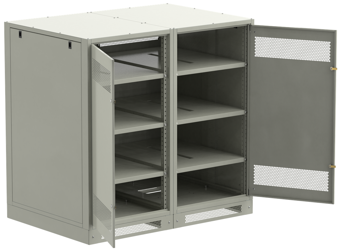 ITK LINEA B Шкаф аккумуляторный (пустой) 1350х1400х950мм двустворчатая металлическая дверь серый