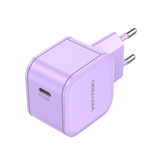 Сетевое зарядное устройство Vention на 1 порт USB С 20W  Фиолетовый, шт.