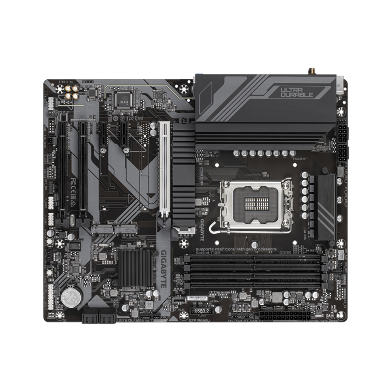 Материнская плата/ MB GIGABYTE INTEL Z790 s1700, 4xDDR5(192GB), HDMI 2.1/DP, 1xPCIe 5.0x16, 1xPCIe 4.0x16, 1xPCIe 3.0x16, 2xPCIe 3.0, 1xLAN (2.5GbE), Wi-Fi, BT, 4xSATA 6Gb/s, 3xM.2, 1xUSB-C, 5xUSB 3.2, 2xUSB 2.0, 1xPS/2, ATX