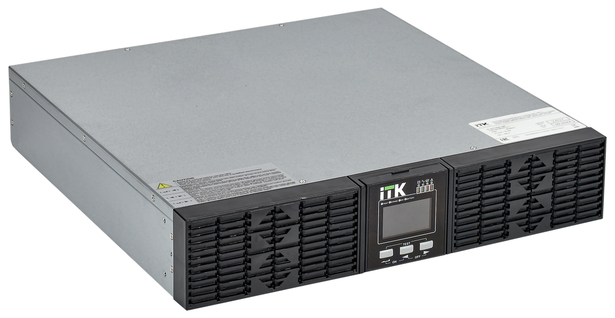 ITK ELECTRA OR ИБП однофазный онлайн 10кВА/10кВт 2U LCD дисплей 192-240VDC клеммная колодка без АКБ с регулируемым зарядным устройством USB EPO RS232 SNMP слот Rack/Tower