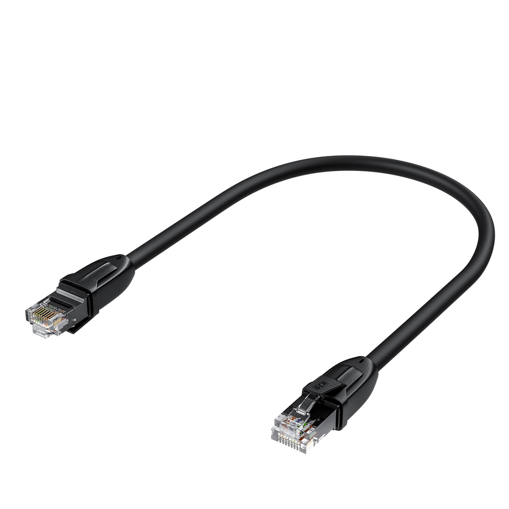 GCR PRO Патч-корд LSZH PROF прямой 0.5m, UTP медь кат.6А, черный, 26 AWG, ethernet high speed 10 Гбит/с, RJ45, T568B