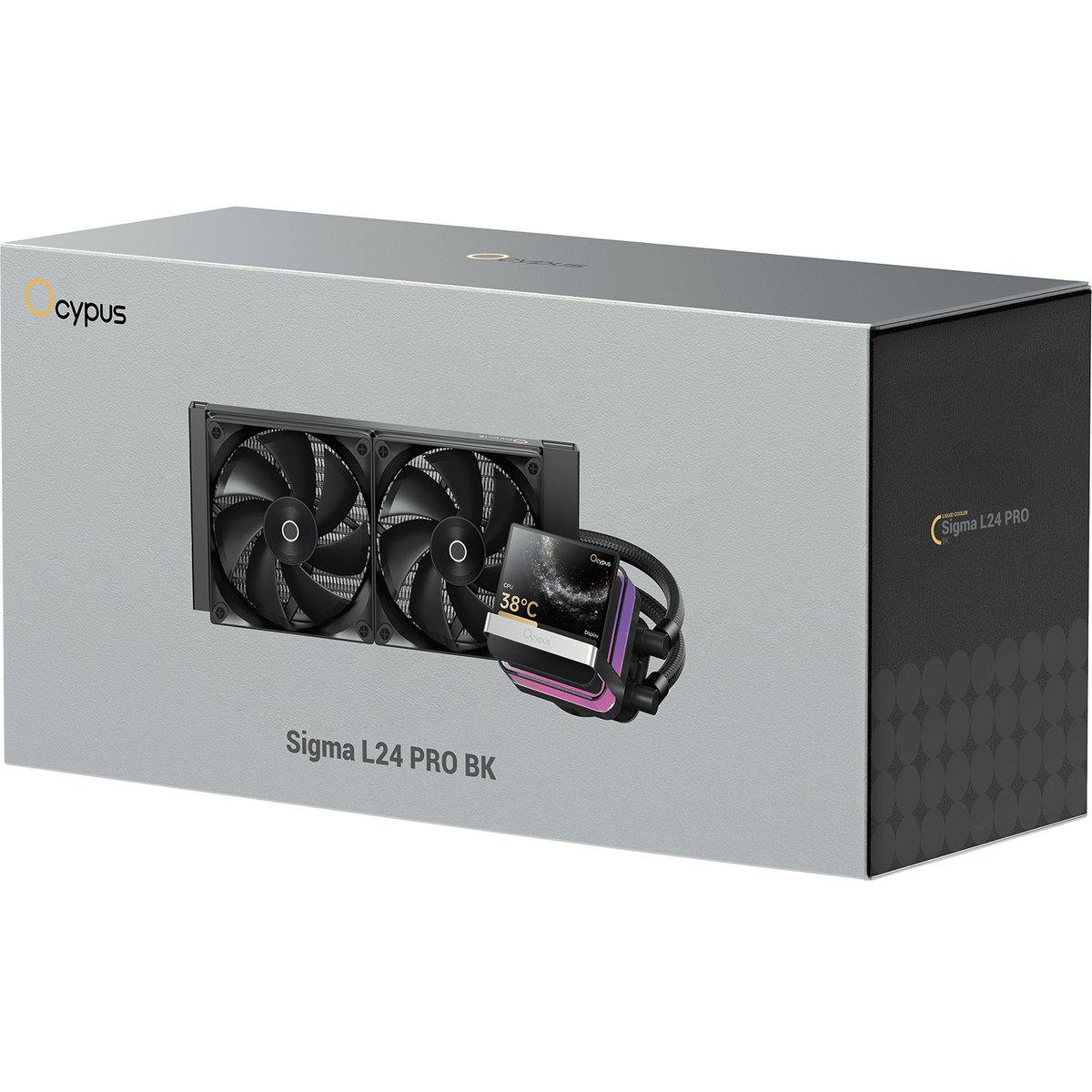 Система жидкостного охлаждения/ Water Cooling System Ocypus Sigma L24 PRO BK (290W, 240mm, LED, Black, ARGB/ Fans: 2x120mm, 90CFM, 2400RPM/ Pump height 97mm, 30dBA, 3100RPM, Rad thickness 27mm/ S: 1851, 1700, 1200, 115X, AM5, AM4)