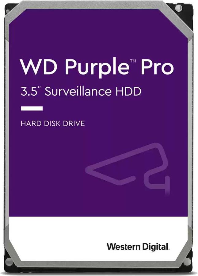 Диск HDD Western Digital - Purple Pro, для систем видеонаблюдения, SATA, 6 Гб/с, 3.5", 14 ТБ, 7200 rpm, 512MB, WD141PURP
