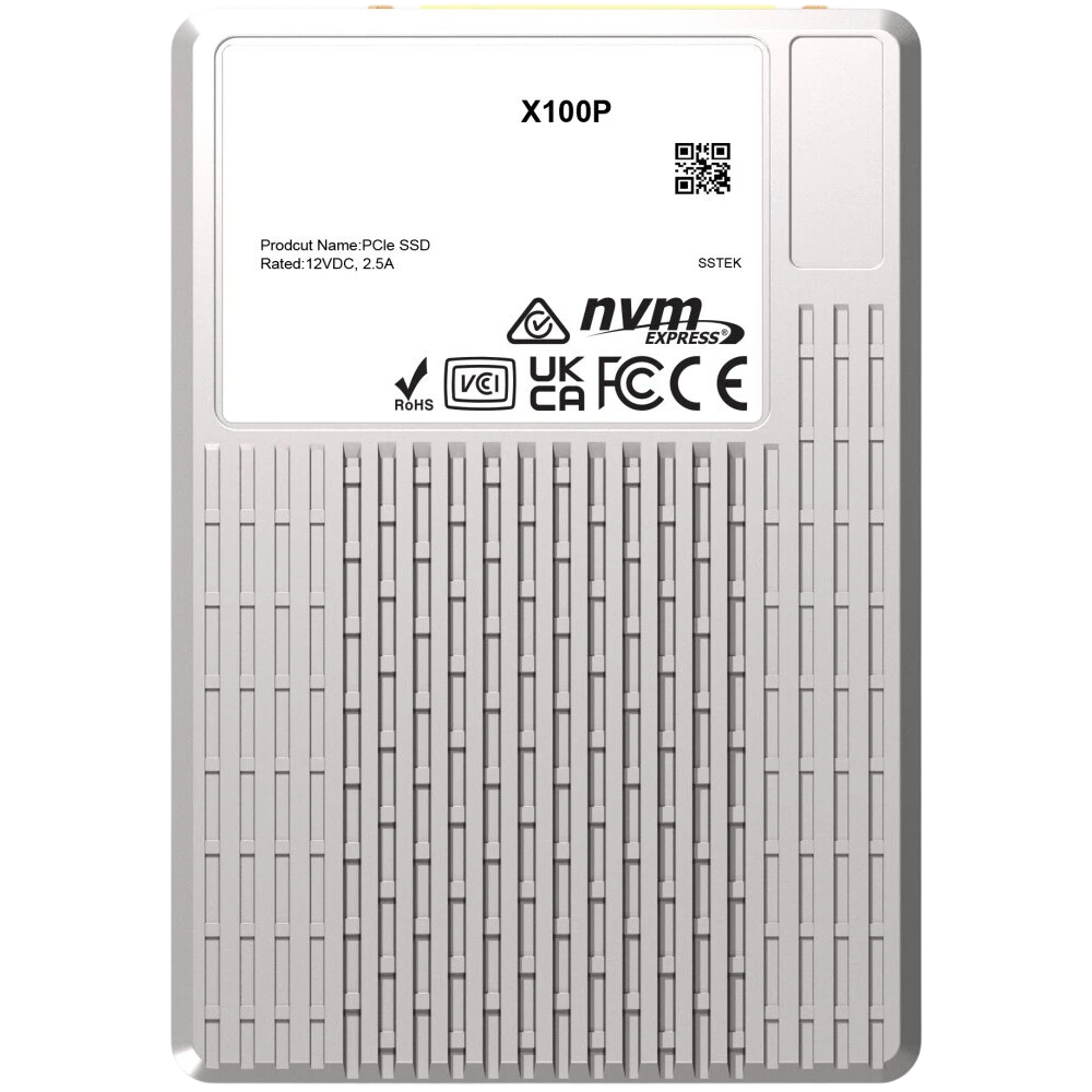 Серверный диск/ Phison SSD X100P, 15360GB, U2/U3, NVMe, PCIe Gen4x4, R/W 7000/6800MB/s, R/W 1600K/180K IOPS, DWPD 1, non-OPAL, single port
