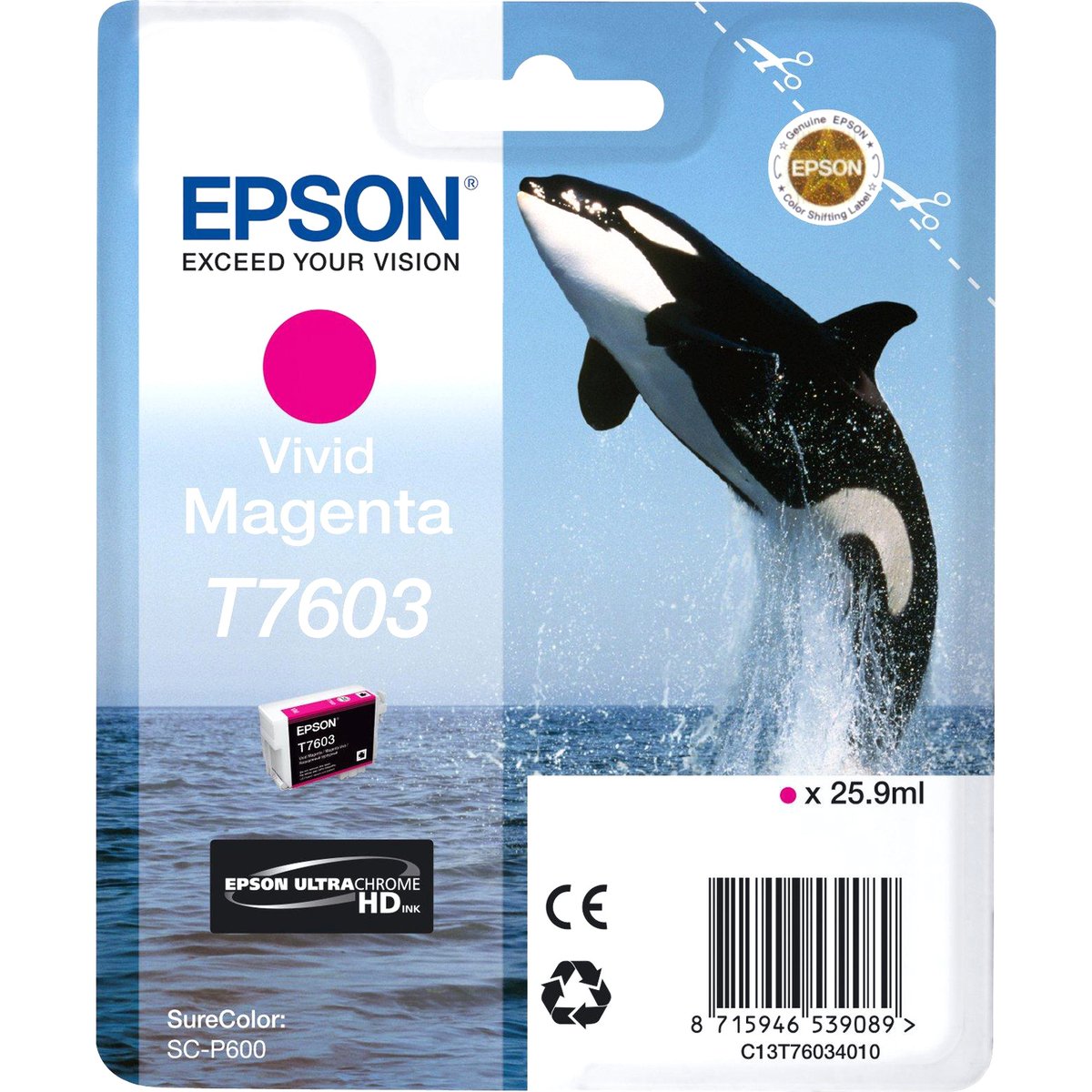 Картридж струйный EPSON (C13T76034010) Epson SC-P600, пурпурный, оригинальный