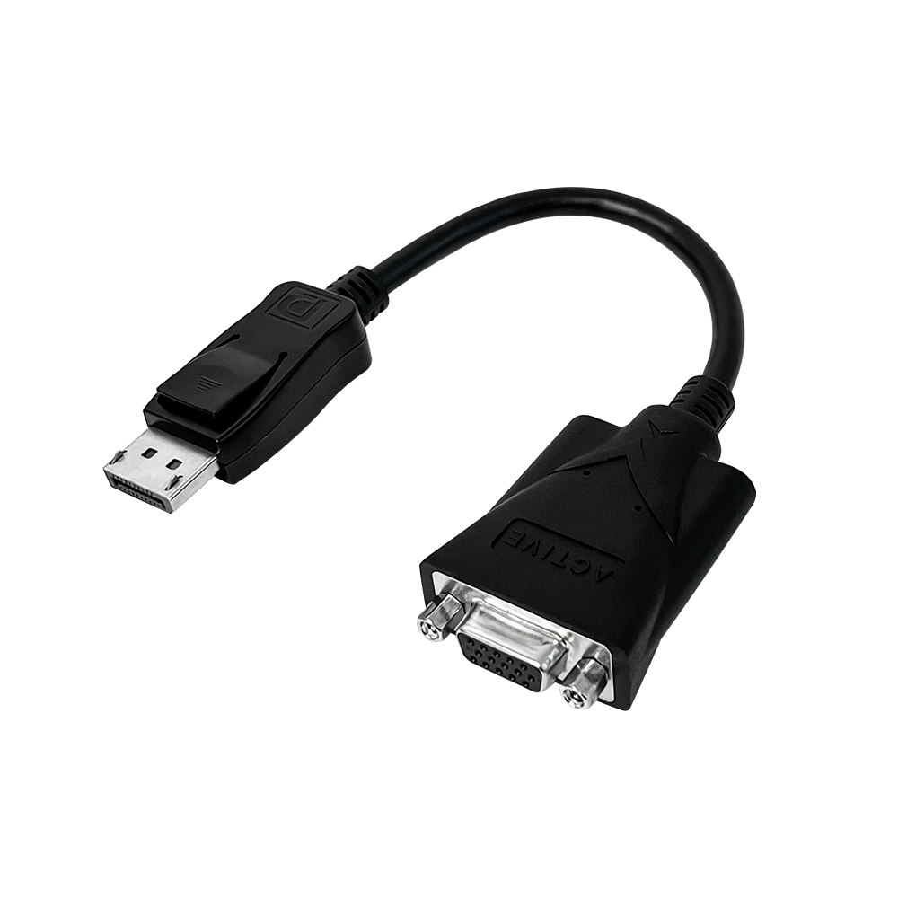 GCR Переходник 0.2m Active DisplayPort/VGA v1.2 20M/15F, медь