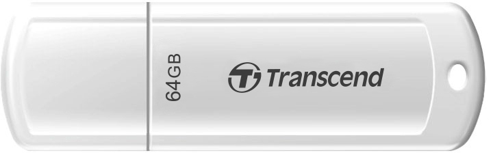 USB накопитель Transcend - JetFlash 730, USB Type A (USB 3.2 Gen 1), 64 ГБ, write speed-25MB/s, read speed-80MB/s, цвет белый, TS64GJF730