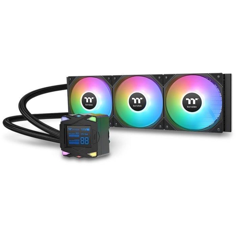 Система водяного охлаждения Thermaltake LA360-S ARGB Soc-AM5/AM4/1200/1700/1851 черный 4-pin 38.35dB Al+Cu LCD 360W Ret (CL-W462-PL12SW-A)