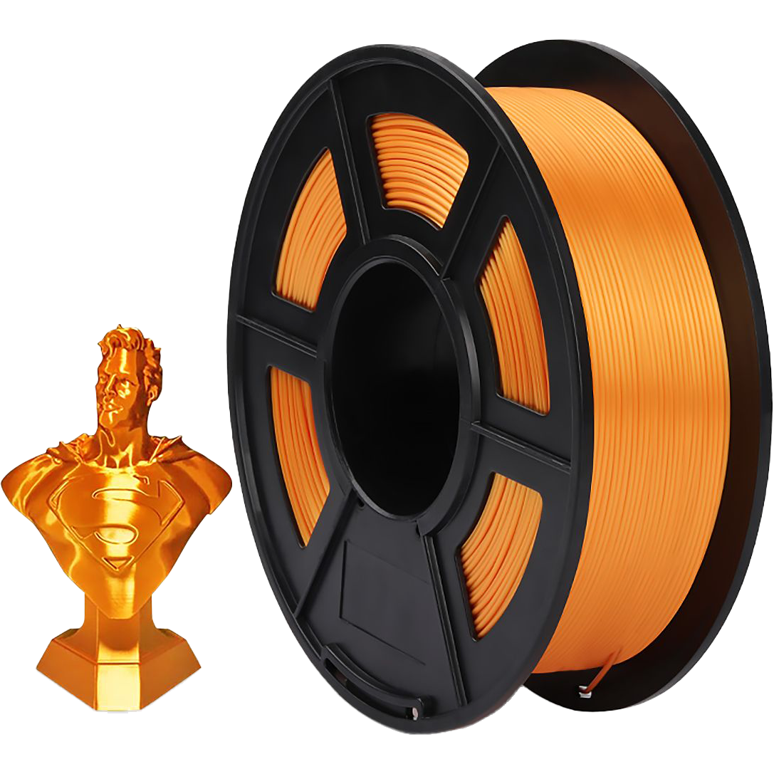 -/ Филамент NVPRINT Silk PLA+ Orange для 3D печати диаметр 1.75мм  длина 330 метров  масса 1 кг