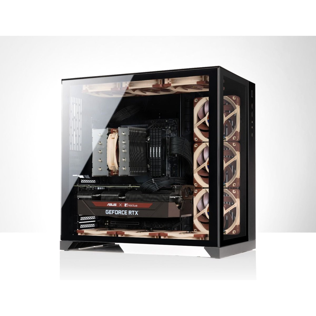 Кулер для процессора/ CPU Cooler Noctua NH-D12L (148W, 4-pin PWM, 145mm, Al/Cu, 5x6mm, 1x120mm, 60.1CFM, 22.6dBA, 2000RPM, S: 1851/1700/1200/115X, AM5/AM4, Beige/Brown)