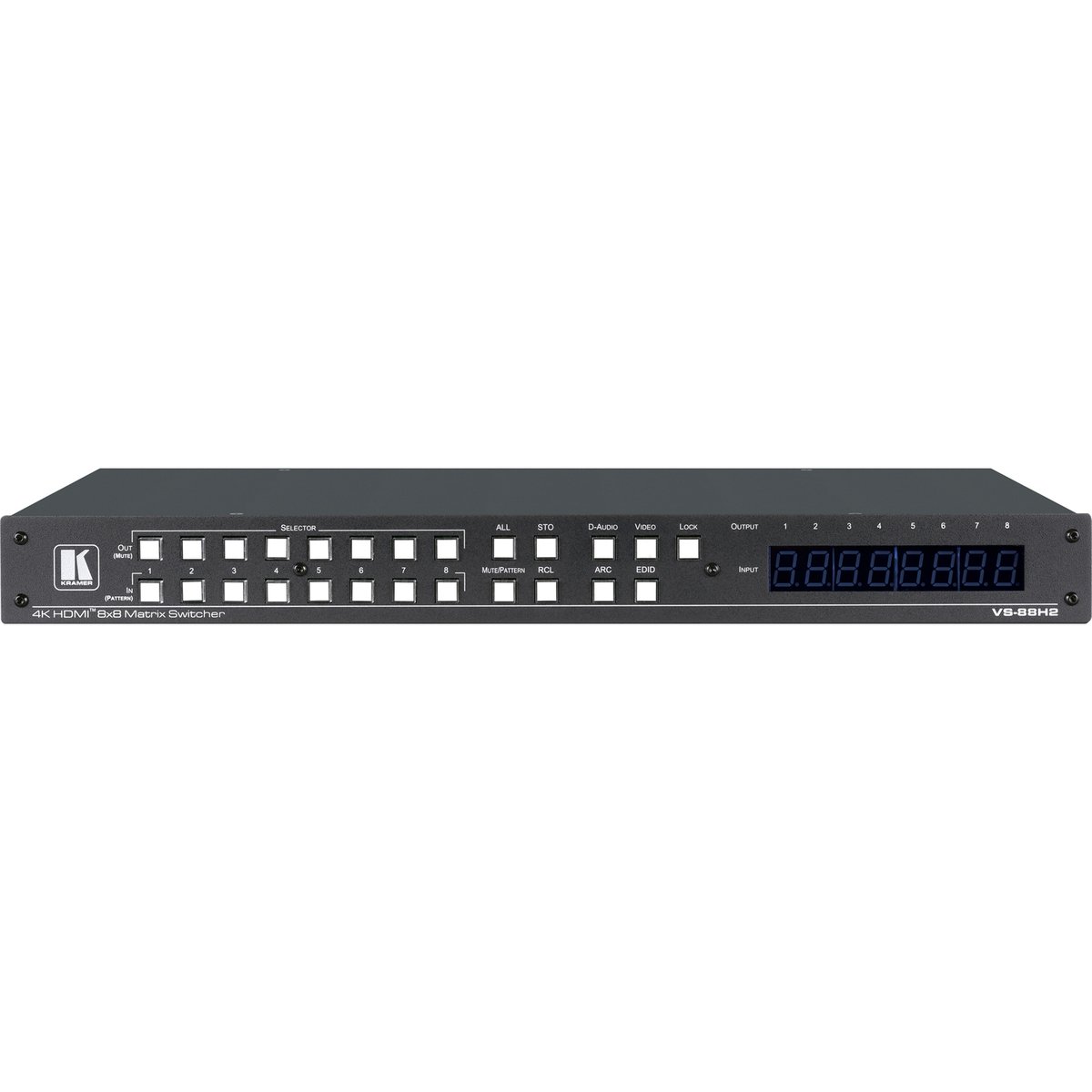 Коммутатор матричный Kramer VS-88H2 20-00018330 19" Rack 8х8 HDMI с независимой коммутацией эмбедированного звука