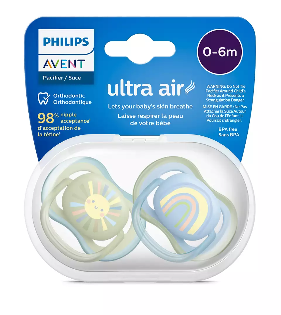 Пустышка Philips SCF085/58, ultra air, 0-6 мес., 2 шт.