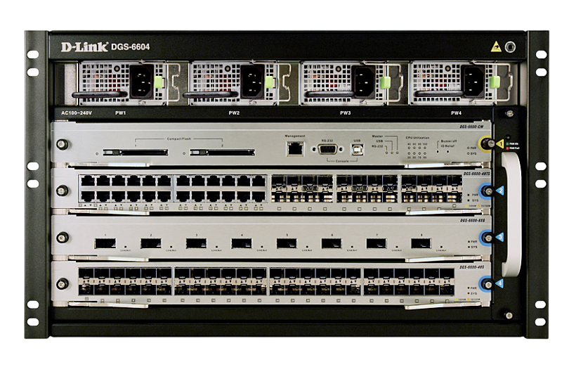 D-Link DGS-6604-SK/A1A PROJ Стартовый комплект L3 коммутатора DGS-6600, шасси, 4 слота расширения(Стартовый комплект: DGS-6604 + DGS-6600-CM + DGS-6600-PWR)