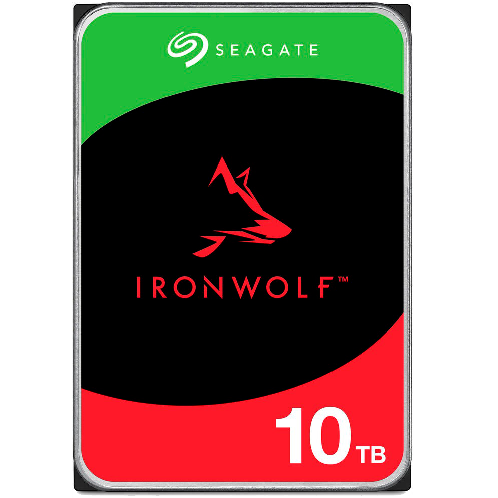 Диск HDD Seagate - IronWolf, для системы хранения, SATA, 6 Гб/с, 3.5", 10 ТБ, 7200 rpm, 256MB, ST10000VN000