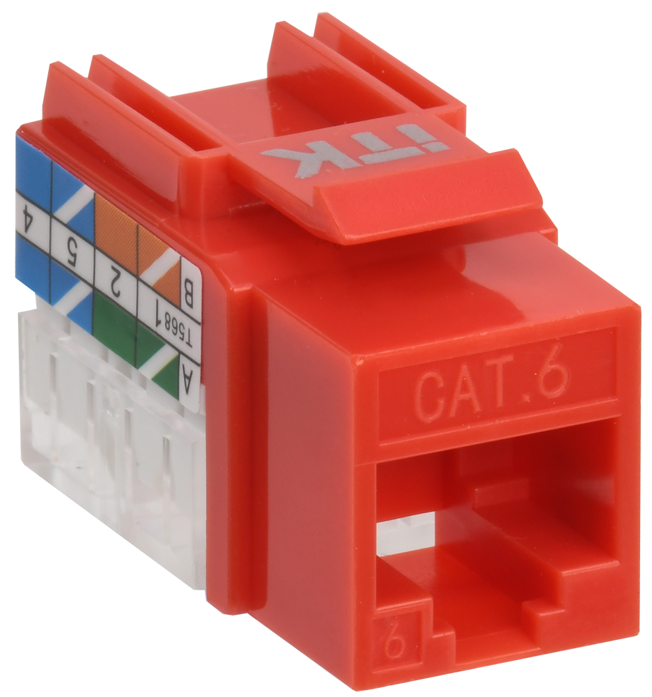 ITK Модуль Keystone Jack кат.6 UTP 110 IDC 90град красный