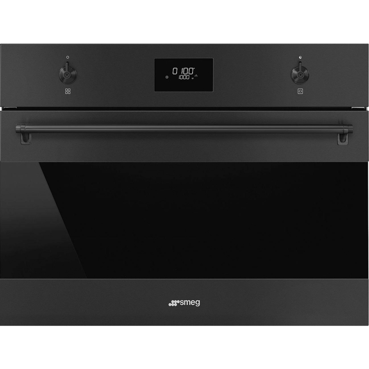 Встраиваемая микроволновая печь SMEG/ Встраиваемая микроволновая печь SMEG, ВхШхГ 45.4х59.7х54.8 см, объем 40л., 4 функций, Цвет чёрный матовый, Черное стекло Eclipse