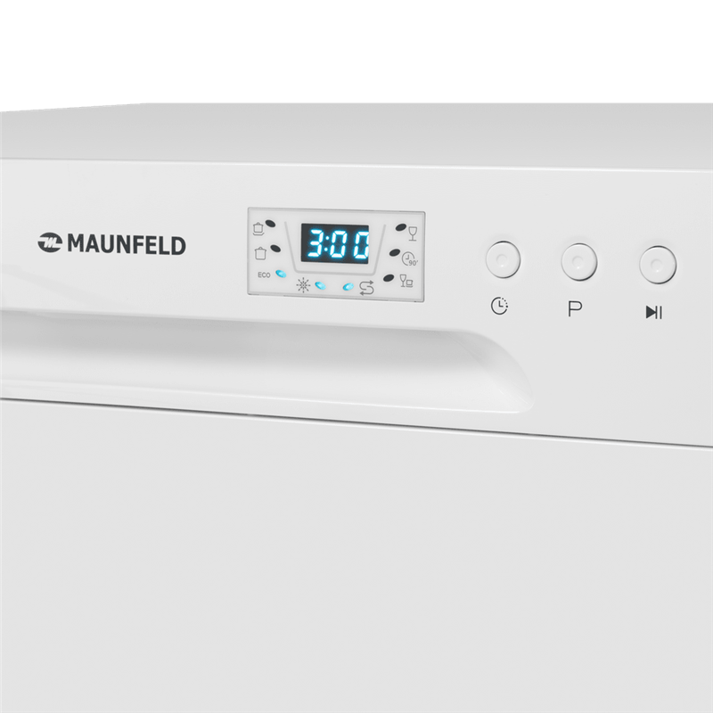 Посудомоечная машина Maunfeld/ Посудомоечная машина MAUNFELD MLP-06DW, вместимость 6 комплектов, 6 программ мойки, расход воды 6.5 л, звуковой сигнал, дисплей, отсрочка старта, электронное управление, энергоэффективность А+, уровень шума 49 дБ, цвет белый