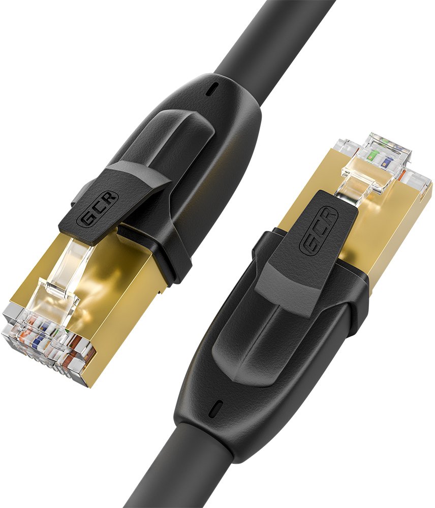 GCR PRO Патч-корд LSZH PROF кат.7 ethernet  20.0m F/FTP, RJ45, CU, 28 AWG, черный, литой, экранированные коннекторы, T568B