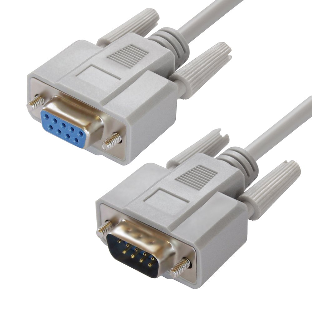 GCR PRO Удлинитель 10.0m серый, RS-232 DB9 M/DB9 F, 0-модемный, 30AWG, экран