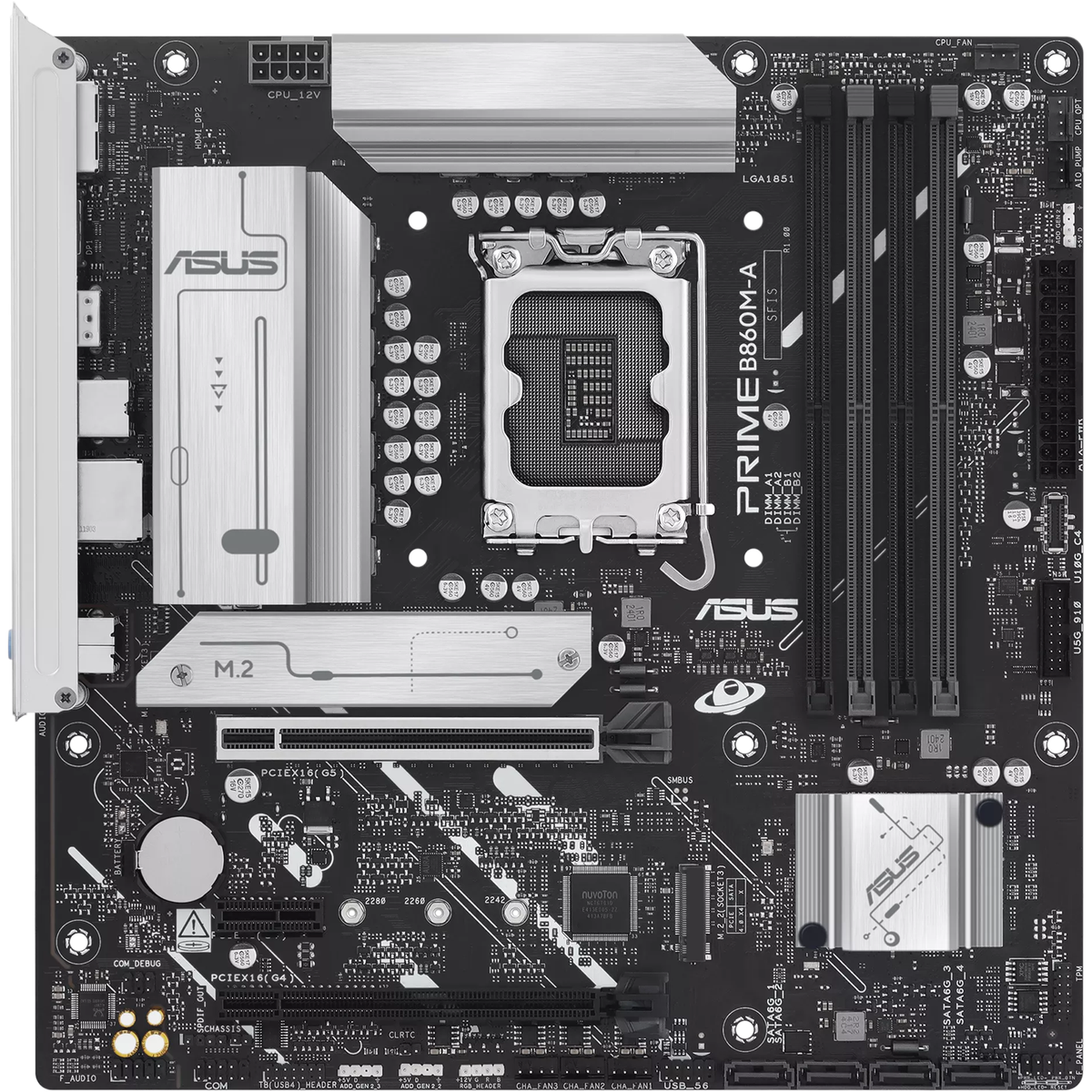 Материнская плата ASUS PRIME B860M-A-CSM, LGA1851, B860, 4*DDR5, 4*SATA, 2*M.2, 2*USB 3.2, 4*USB 2.0, Type-C, 2*PCIx16, 1*PCIx1, 2*DP+HDMI, mATX; 90MB1K00-M0EAYC