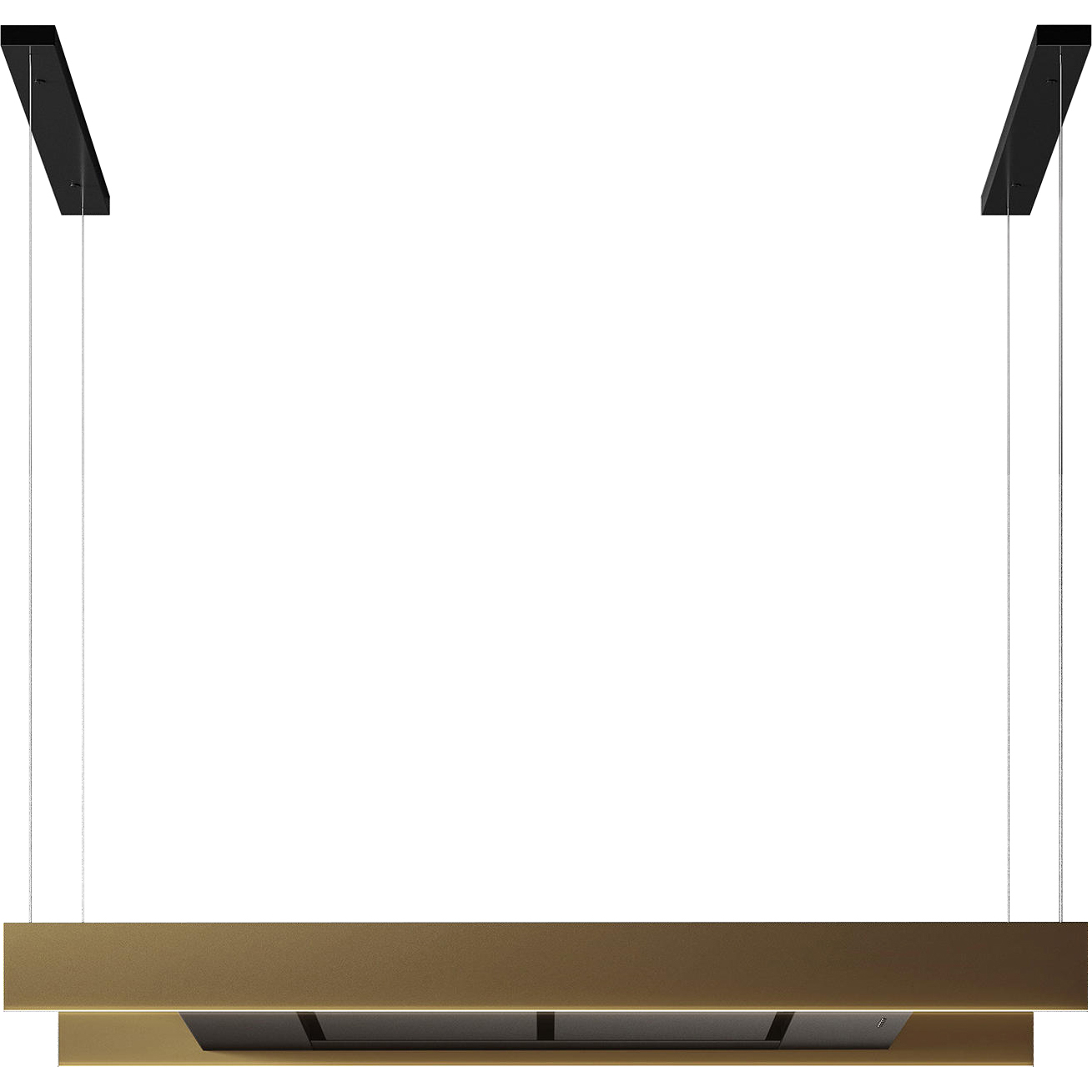 Вытяжка FALMEC LIGHT BRONZE 120, серия Design+, 123 см, островная, потолочная, электронное/кнопочное управление, светодиодное освещение, периметральное всасывание, 4 скорости, отвод/циркуляция, интенсивный режим, макс. производительность 500 м3/ч, угольный фильтр в комплекте, пульт ДУ в комплекте, энергоэффективность В, цвет бронза