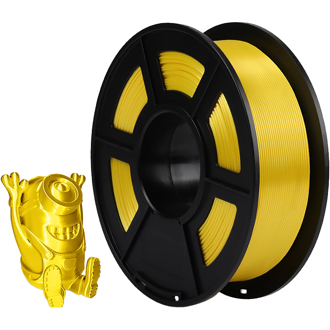 -/ Филамент NVPRINT Silk PLA+ Yellow для 3D печати диаметр 1.75мм  длина 330 метров  масса 1 кг