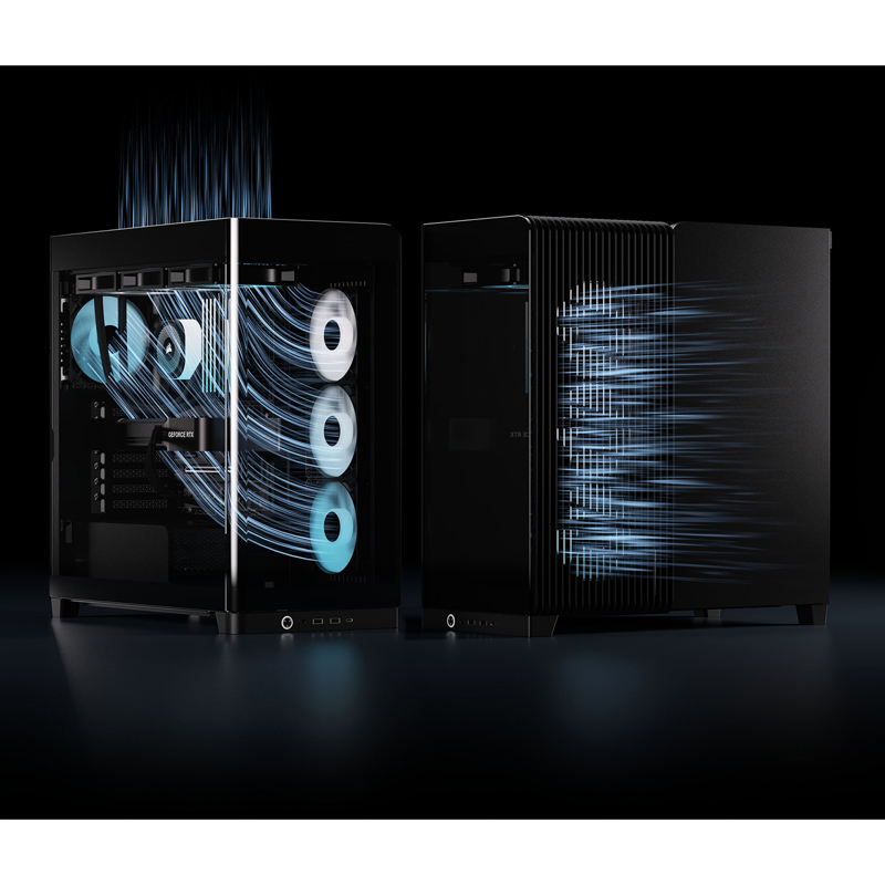 Корпус без блока питания/ Case Corsair Frame 4500X RS-R ARGB, Midi-Tower, TG, 3x120mm ARGB reverse fans, 2xUSB-A 3.2, 1xUSB 3.2 Type-C, E-ATX, ATX, mATX, mITX Black