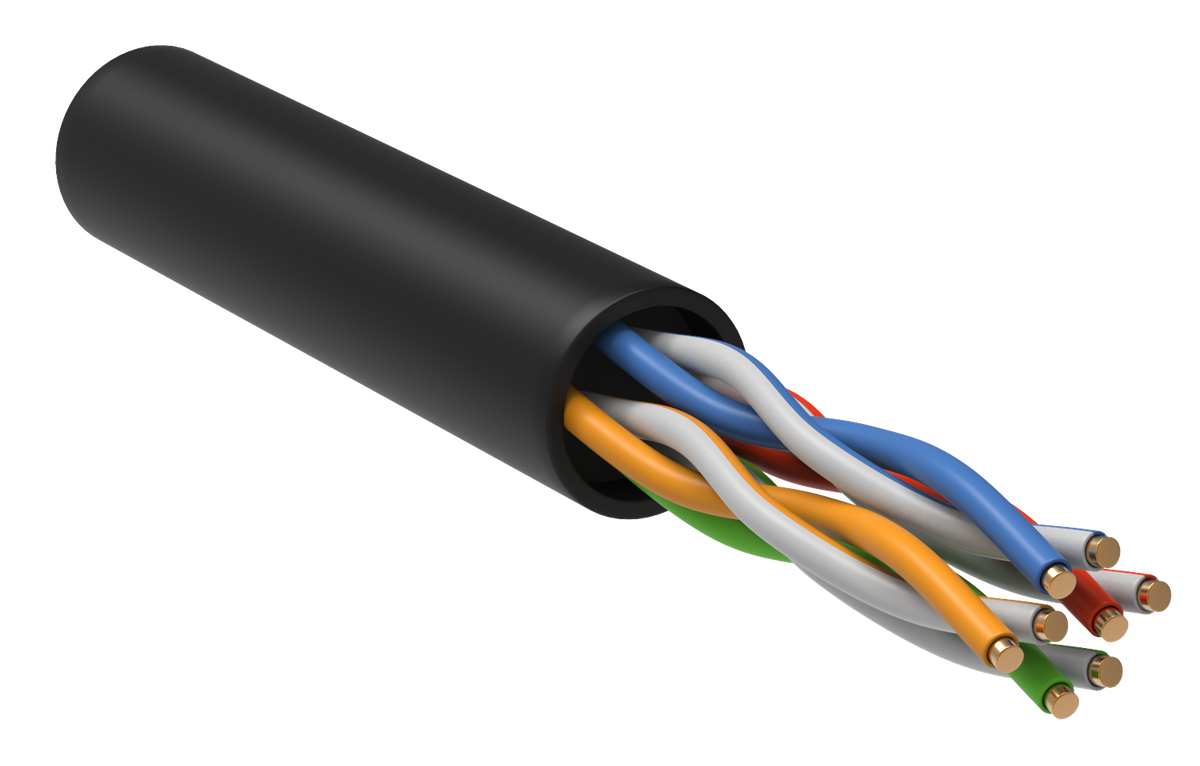Витая пара U/UTP кат.5E 4x2x24AWG LSZH черный (305м) ITK LC3-C5E04-129