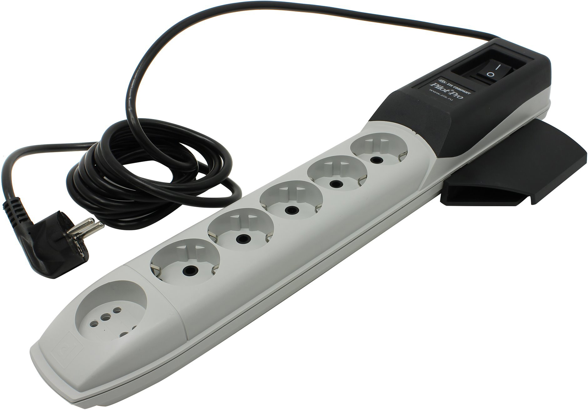 Сетевой фильтр Pilot Pro GP 6 розеток (5 евро + 1Gadget Parking) 1.8 м, автомат защиты/ Surge protector Pilot PRO GP 6 outlets (5 euro + 1 without ground) 10A / 2.2kVt, 1.8m, automatic circuit-breaker