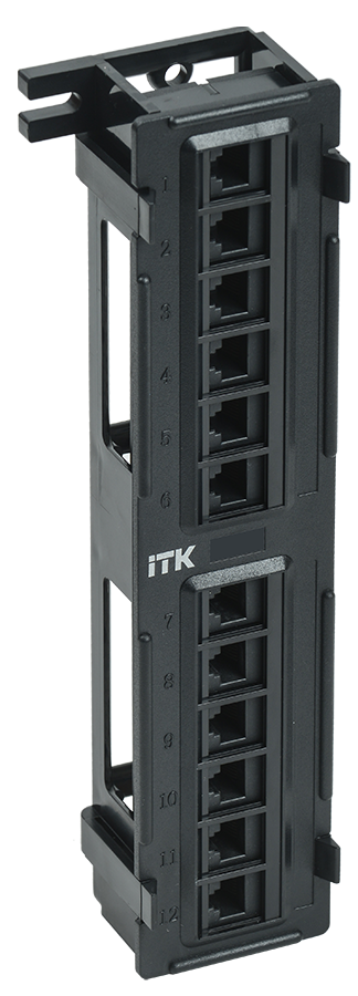 Patch Panel UTP 12 port кат.5e настенная ITK <PP12-C5EU-D05>  (dual  IDC)