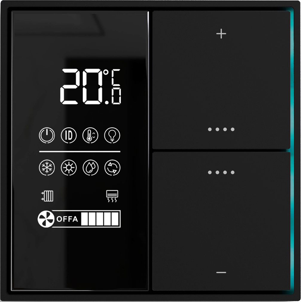Donel Многофункциональный комнатный  термостат KNX,ЖК-экран, встроенный датчик температуры, черная черепаха, Cерия DKNX