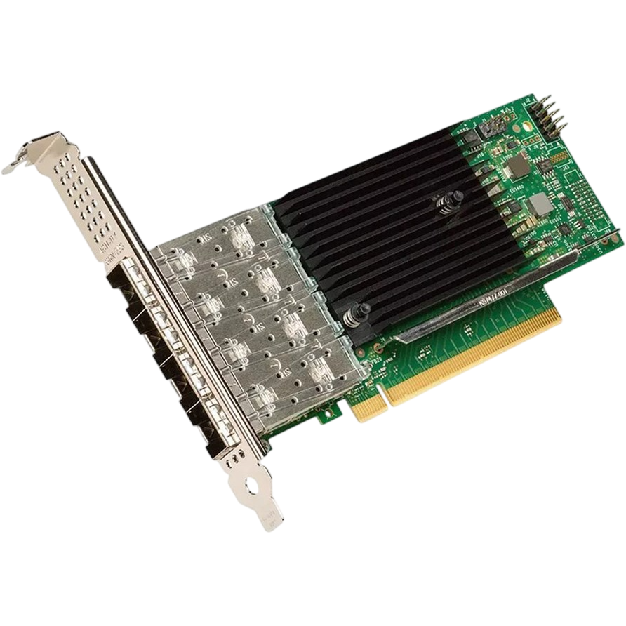 Сетевая карта/ Intel® Ethernet Network Adapter E810-XXVDA4, 4xSFP28 ports, 25GbE, PCI-E x16 gen3/gen4, iWARP/RoCEv2, IEEE 1588 PTP, ADQ, iSCSI, NFS, VMDq. PCI-SIG* SR-IOV Capable