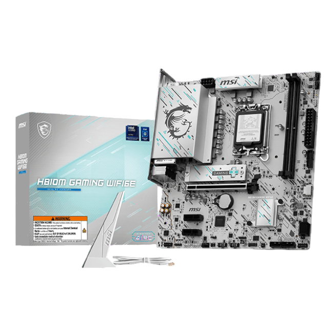 Материнская плата MSI H810M GAMING WIFI6E, LGA1851, Intel H810, 2xDDR5, 4xSATA, 1xM.2, 1xPCIe 5.0 x16, 2xPCIe 3.0 x1, 1xDP, 1xHDMI, 1x5Gb LAN, Wi-Fi 6E, Bluetooth 5.3, 1xUSB-C 20Gbps, 2xUSB-A 5Gbps, 4xUSB-A 2.0, 3x3.5 мм, 7.1, mATX