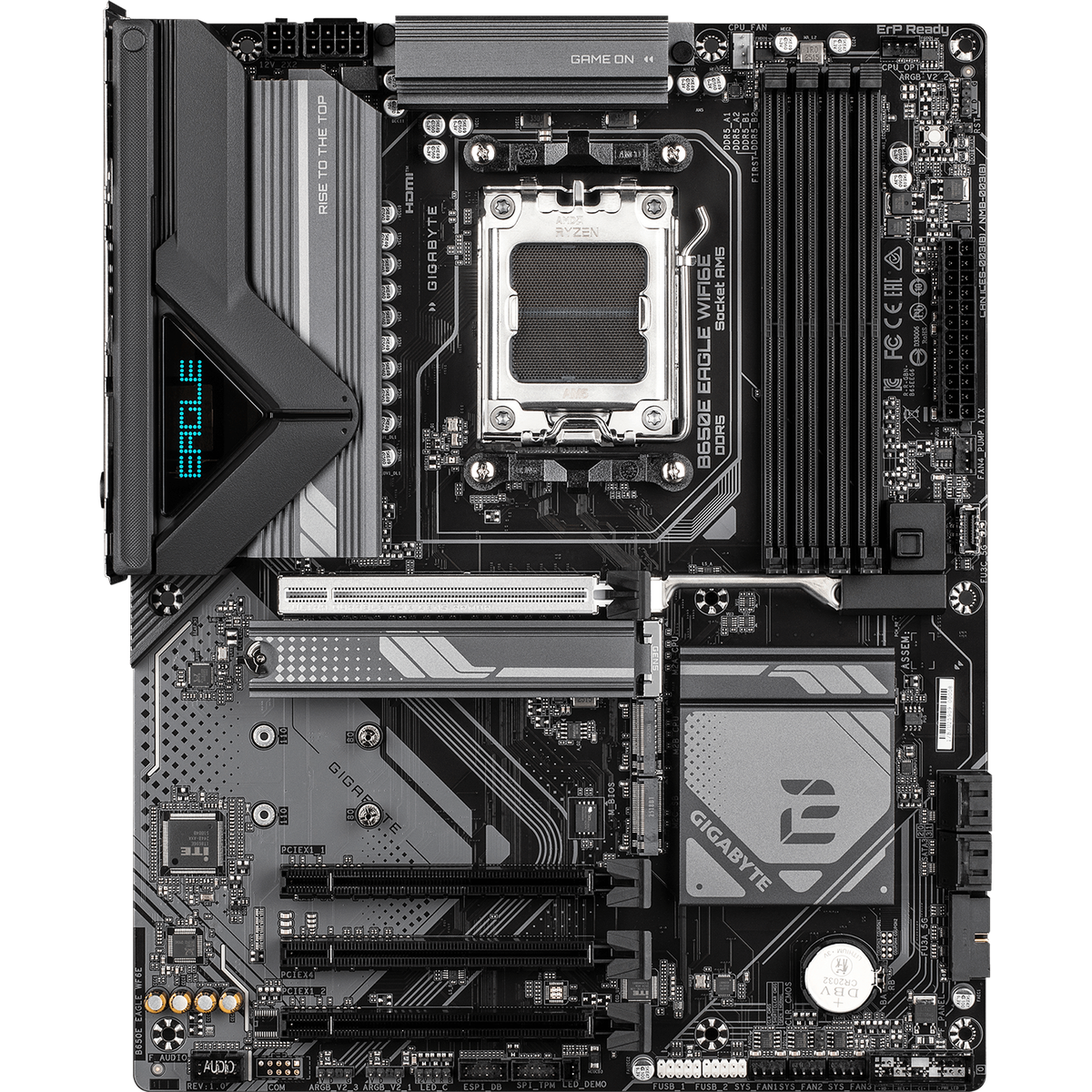 Материнская плата Gigabyte B650E EAGLE WIFI6E, AM5, AMD B650E, 4xDDR5, 4xSATA, 3xM.2, 1xPCIe 5.0 x16, 1xPCIe 4.0 x4, 2xPCIe 3.0 x1, 1xHDMI, 1xDP, 1x2.5Gb LAN, Wi-Fi 6E, Bluetooth 5.3, 1xUSB-C 5Gbps, 2xUSB-A 10Gbps, 2xUSB-A 5Gbps, 4xUSB-A 2.0, 1xPS/2, 3x3.5 мм, 7.1, ATX