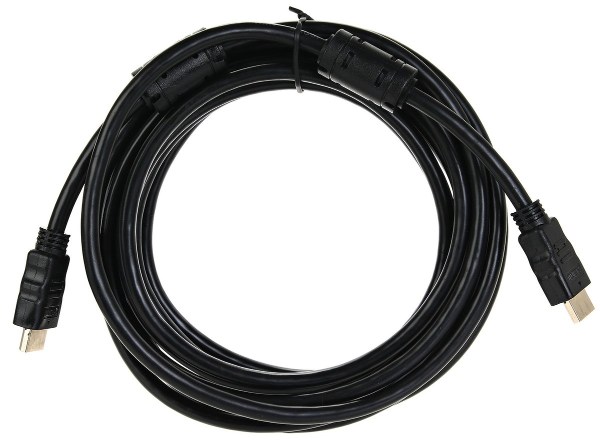 Видео кабель Telecom - TCG200F, HDMI (M) -> HDMI (M), HDMI 2.0, 4K@60Hz, 18 Гб/с, 5 м, цвет чёрный, TCG200F-5M